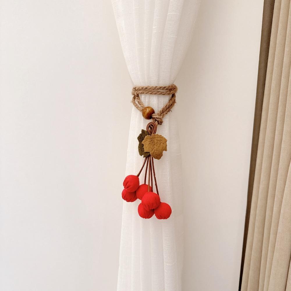 Hawthorn Berry Strands Curtain Tiebacks Pastoral Style Curtain Straps Curtain Tie Rope Christmas