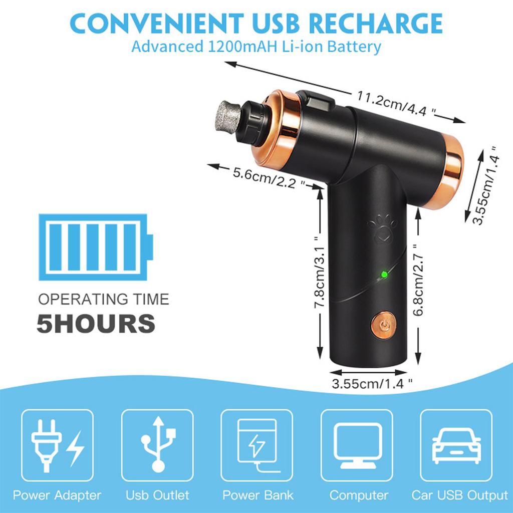Rechargeable Pet Nail Clippers Dog Nail Grinder Nail Trimmer Cat Dog Nail Clippers Electric Pet Nail Grinder