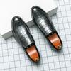 Britain Retro Men's Pointed Alligator Pattern Flats Business Leather Shoes Male Casual Loafers Formal Dress Footwear