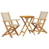 VidaXL Ensemble de bistro 3 pcs beige résine tressée et bois massif, ensemble de bistro de jardin, ensemble de balcon, 3281792