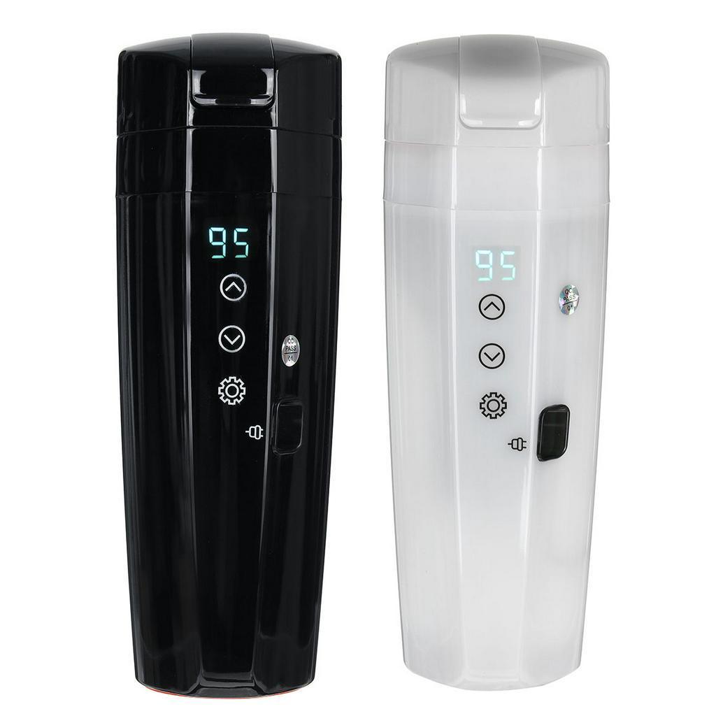 400 мл, 12/24 В, 80 Вт, нержавеющая сталь, дорожный автомобиль, электрическая чашка для воды с подогревом, ЖК-дисплей, кофейная чашка