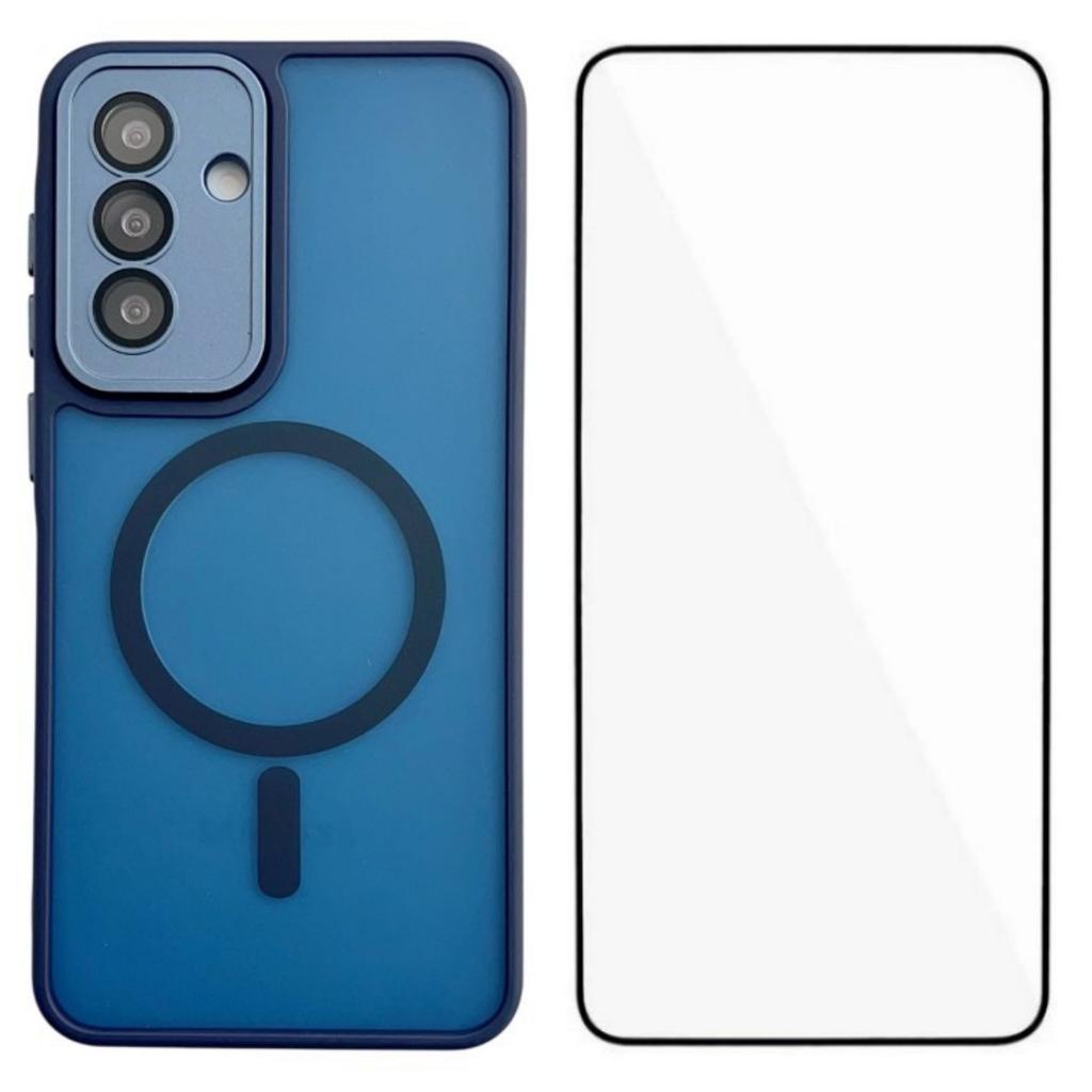 Для Samsung Galaxy A35 5G Магнитный чехол WANLONFENG Серия QB PC TPU Чехол для телефона с защитной пленкой для экрана