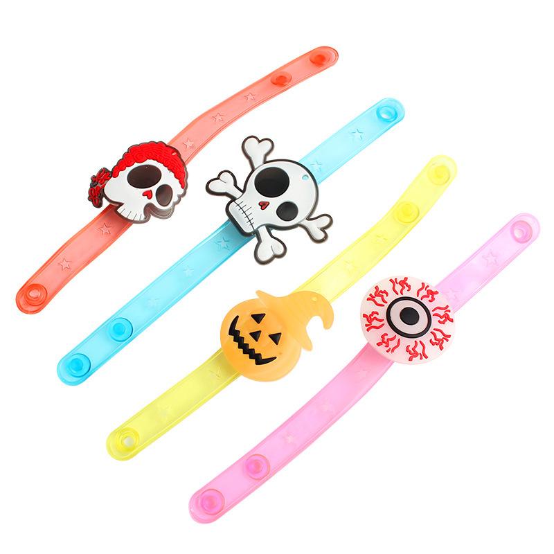 96PCS Christmas Light Up Bracelet LED Flashing Santa Skull Bat Pumpkin Watch Children's Gift Party Decoration