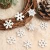 50/100Pcs White Wooden Snowflake Christmas Decoration Xmas Tree Pendant Ornaments for Home Decor Navidad New Year 2026 Accessory