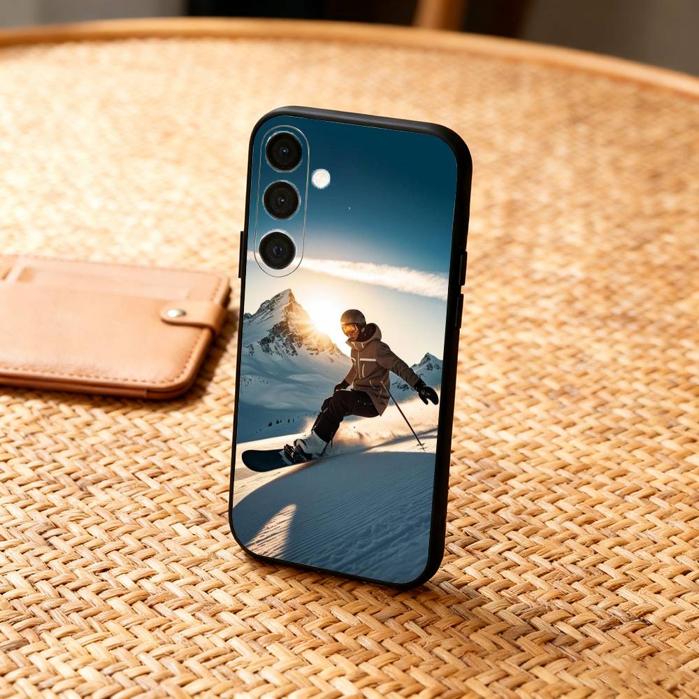 S-Snow Snowboard Ski Phone Case For Samsung A73,72,71,53,52,51,22,91,80, Soft Black Cover