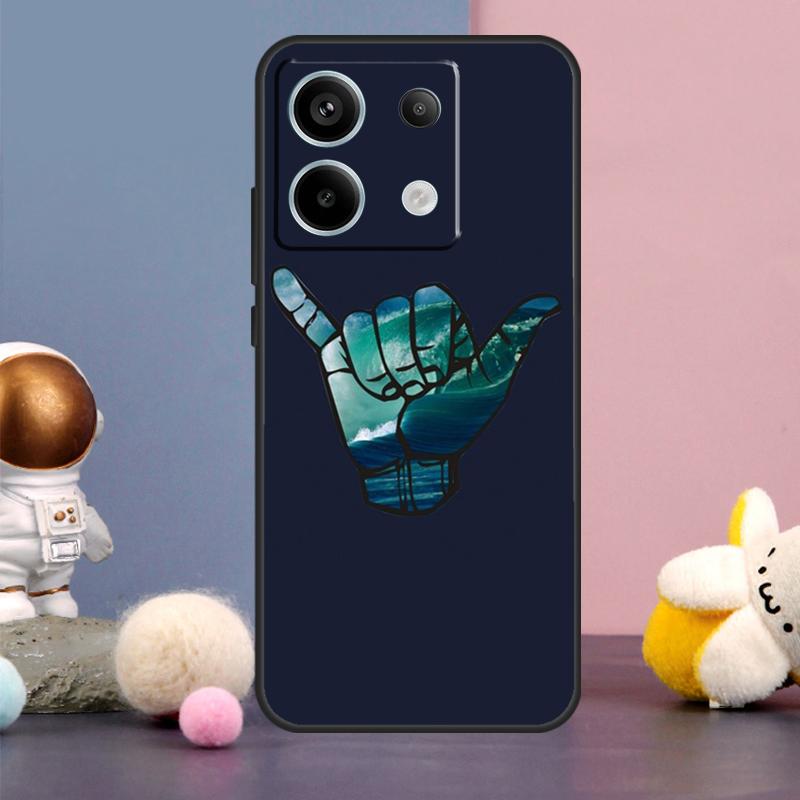 Чехол Shaka Surf Hang loose для Xiaomi Redmi 13C 12 12C 9C 10C Redmi Note 11 12 13 Pro 9 10 10S 11S 12S Задняя крышка
