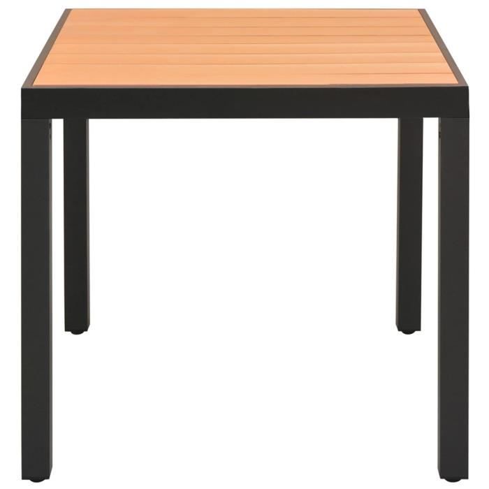 VidaXL Garden Table Brown 80 X 80 X 74 Cm Aluminium and WPC