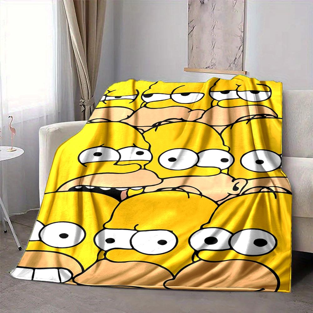 1Pc Simpson Family Portrait Blanket Soft And Comfortable Casual Warm Camping Travel Christmas Halloween Xmas Gift Em9241