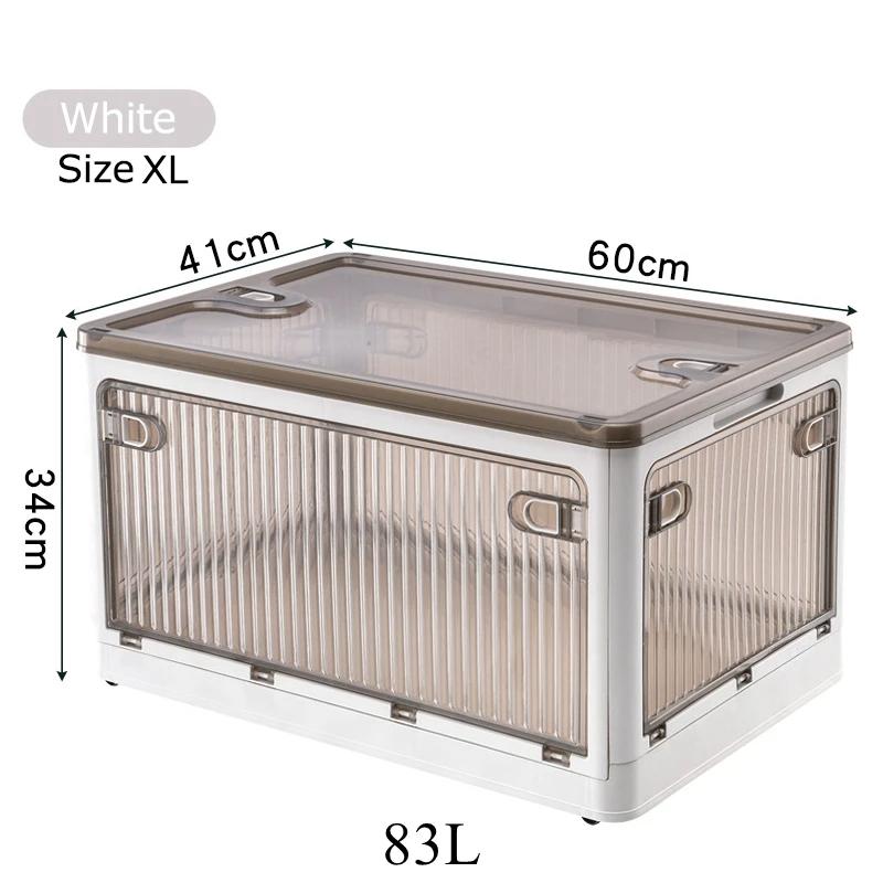 Складной ящик для хранения, органайзер для шкафа, штабелируемый органайзер для мелочей с колесиками, домашнее хранение книг большой емкости, ящик для игрушек