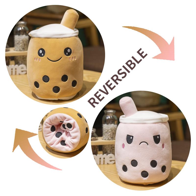 Двусторонние плюшевые игрушки Bubble Tea Secret Pouch Boba Plushie Doll Мягкая плюшевая кукла Boba Milk Tea Креативный детский подарок на день рождения