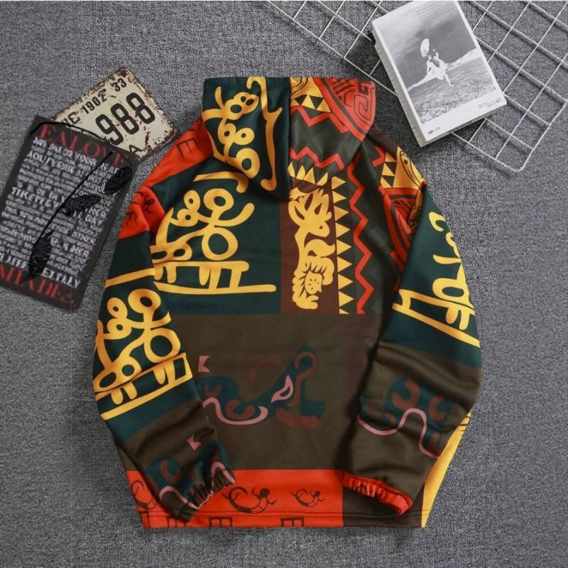 Mens Color Block Hooded Sweatshirt Sincere Letter Print Loose Fleece Lined Streetwear Teens