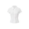 Y2K White Shirts Women Harajuku Jk Lace Short Sleeve Blouses Summer Preppy Kawaii Korean Fashion Basic Slim Chic Tops New