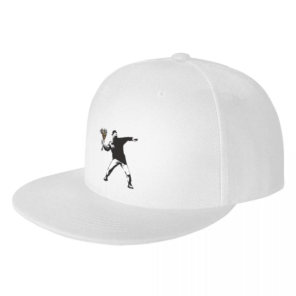 Banksy Graffiti Protest Anarchist Throwing Flowers Thrower Baseball Caps Snapback Baseball Hats Casual Casquette for Unisex