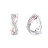 Naniwaai High Quality Painless 925 Two Tone Hypoallergenic To Metal 18K Pink Gold Anniversary Women's Earrings, Popular, Zirconia, Earrings, Silver,