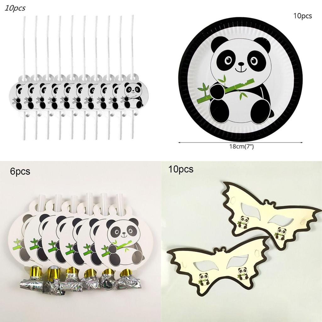 Очаровательные принадлежности для вечеринки с животными пандами, посуда, декор для детских празднований дня рождения