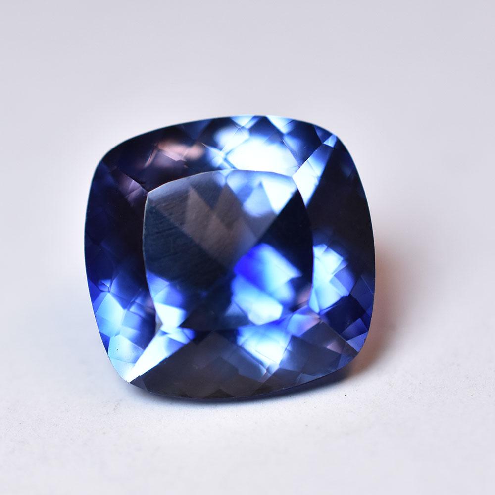 19 Ct Natural Ceylon Sapphire Blue Square Cushion Cut Loose Gemstone