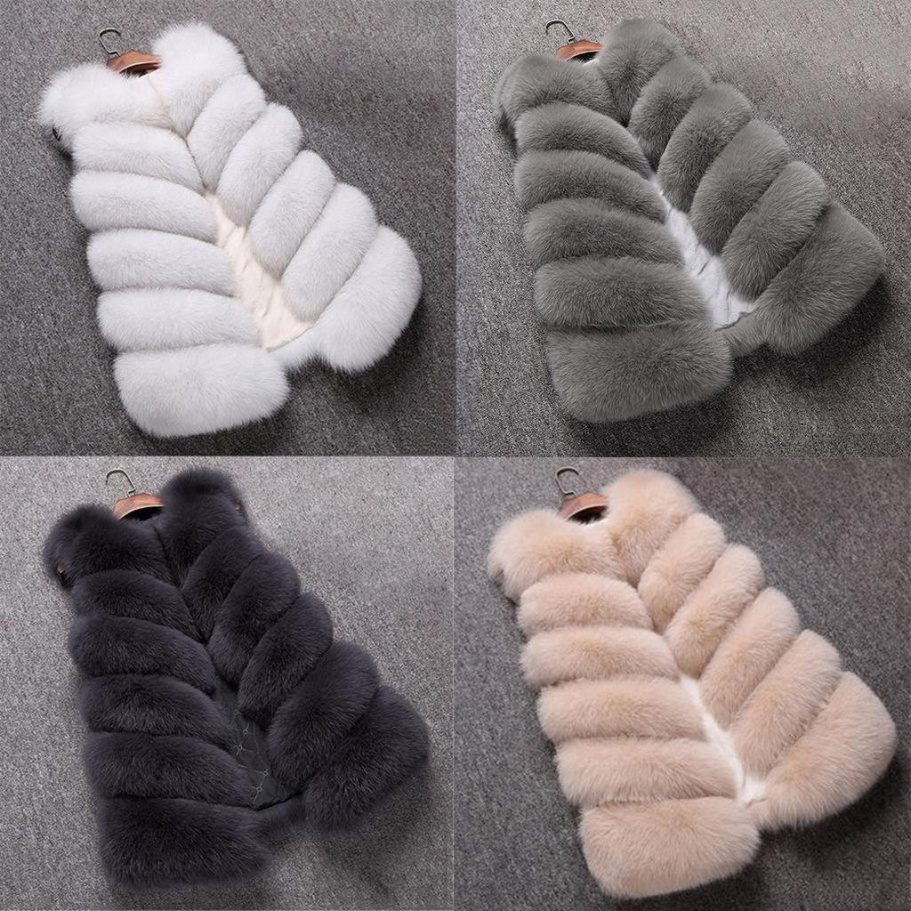 Womens Ladies Sleeveless Color Waistcoat Solid Winter Loose Vest Coat