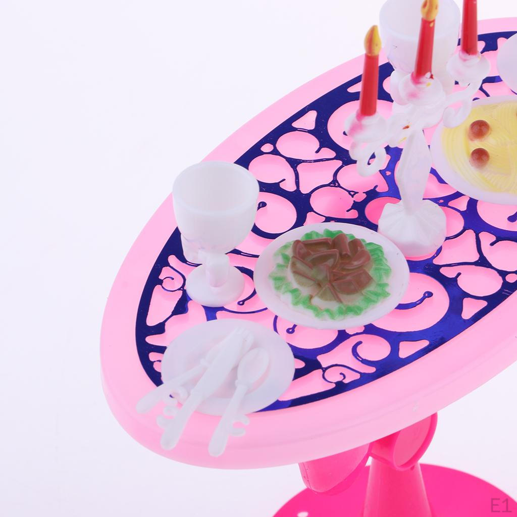 Набор мебели для столовой кукольного домика 17 шт. 1/6 — стулья, еда и аксессуары