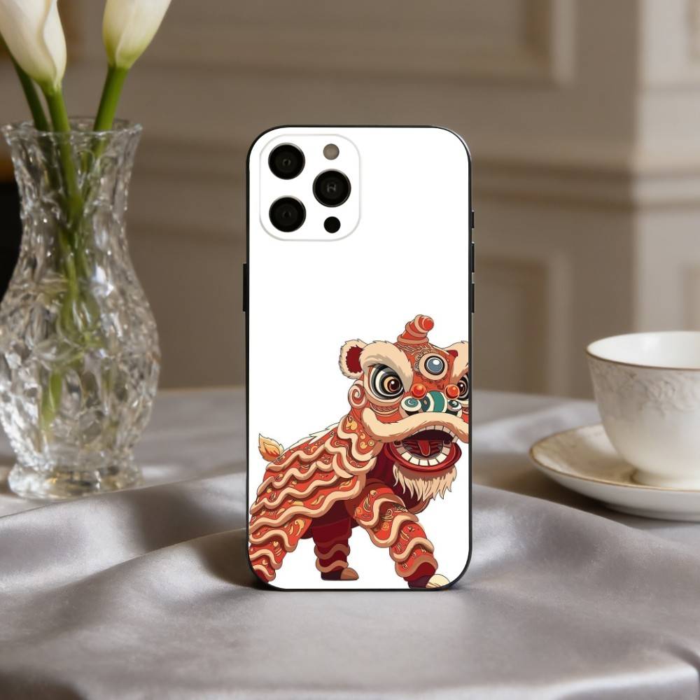 C-Chinese L-lion D-dance Phone Case For iPhone 17pro, 16,15,14,13,12,11 X XR Plus,Others Soft Black Cover