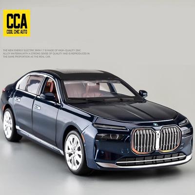 ОСО 1:24 BMW THE I7 G70 M70L Полностью электрический лимузин на новой энергии Металлическая литая модель автомобиля Звук и свет Подарок для парня