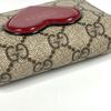 GUCCI 648848 Heart logo Compact wallet Folded wallet GG Supreme Canvas Beige/Red