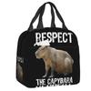 Custom Respect The Capybara Funny Rodent Capibara Lunch Bag Men Women Теплые охладители Изолированные ланч-боксы для школьников