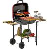 Charcoal Barbecue Grill Portable BBQ Grill with 1840 cm² Cooking Area, 3 Shelves, Adjustable Vent, Lockable Lid, Wheels for Outdoor Cooking