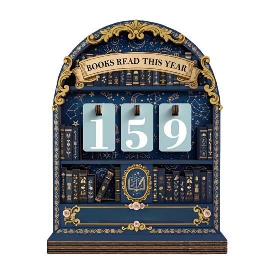 Yousheng Книга Прочитано в этом году Счетчик Деревянный Трекер Достижения Цели Чтения с Цифрами Украшение Книжной Полки Подарок для Любителей Книг Книжного Червя