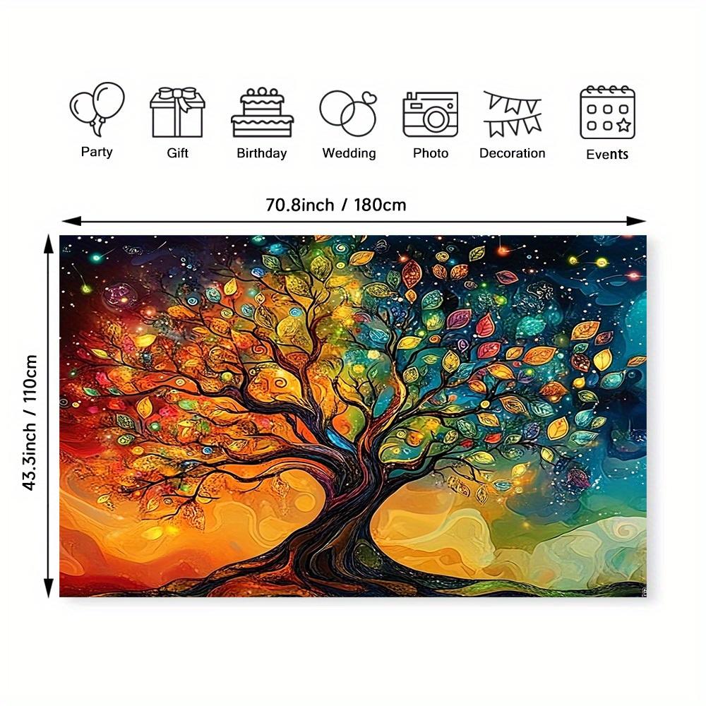 2D Plane - A vibrant tree-shaped wall background made of durable polyester material
