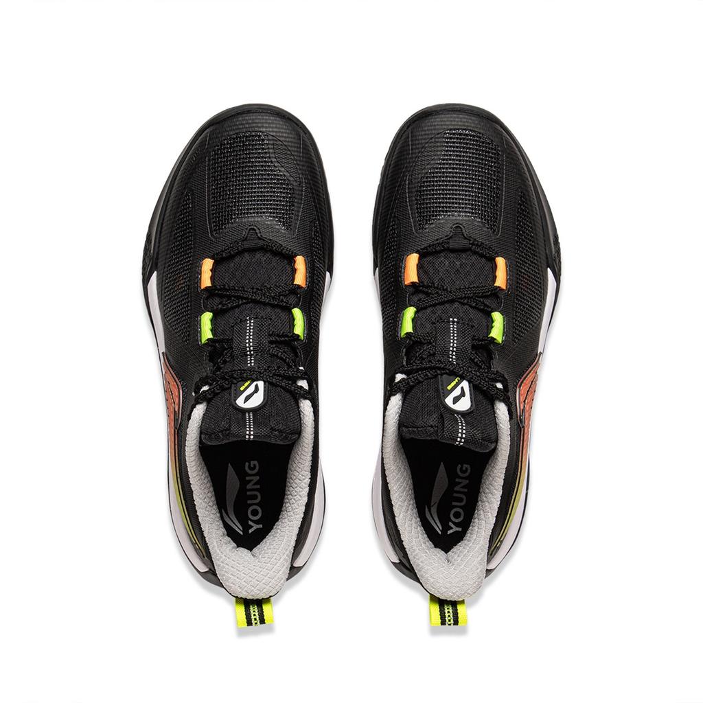 Li Ning Childrens Tian Ying Trendy Comfortable Non-Slip Shock Absorbing Wear-Resistant Rebound Low-Top Basketball Shoes Kids Sneaker Black YKBV034-5