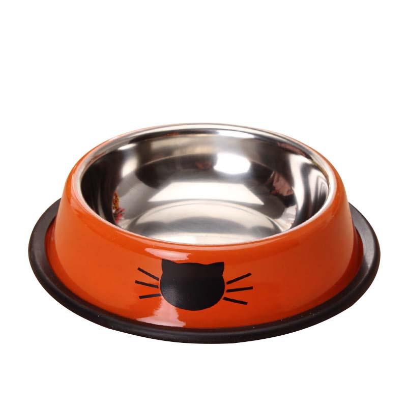 Colorful Non-Slip Stainless Steel Pet Bowl for Cats and Dogs