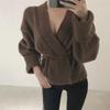 Women's V-Neck Knitted Cardigan Sweater - Autumn/Winter Lazy Style