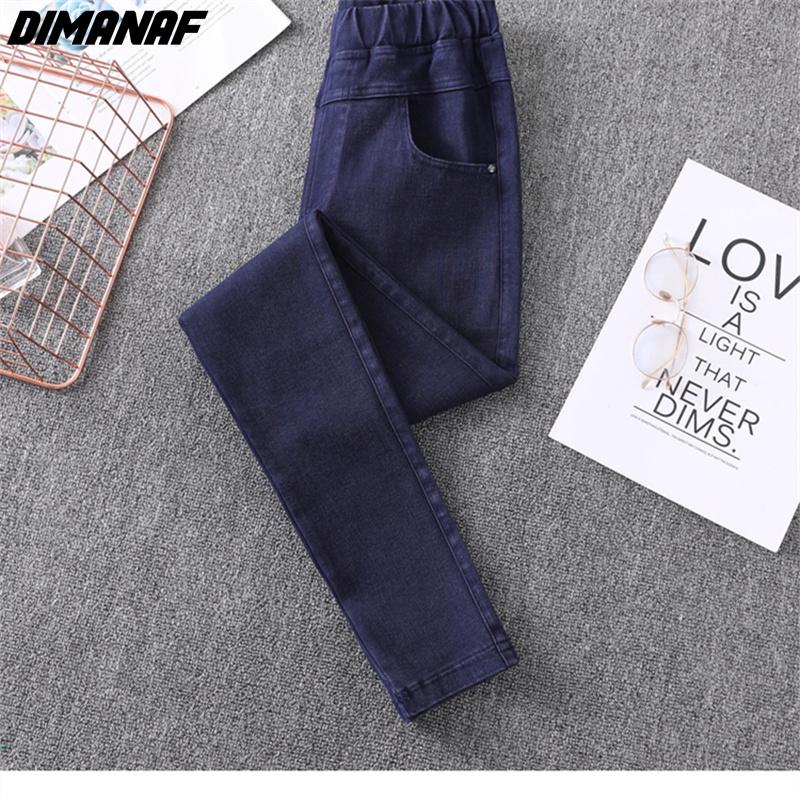 Dimanaf 2022 Summer Jeans Long Pants Women Basic Pencil Pants High Waist Loose Casual Denim Female Blue Trousers Pants 6xl