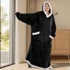 Wearable Blanket Hoodie for Adults Women Men Oversized Sherpa Fleece Sweatshirt Blanket Cozy Plush Flannel Nightgown with Pockets