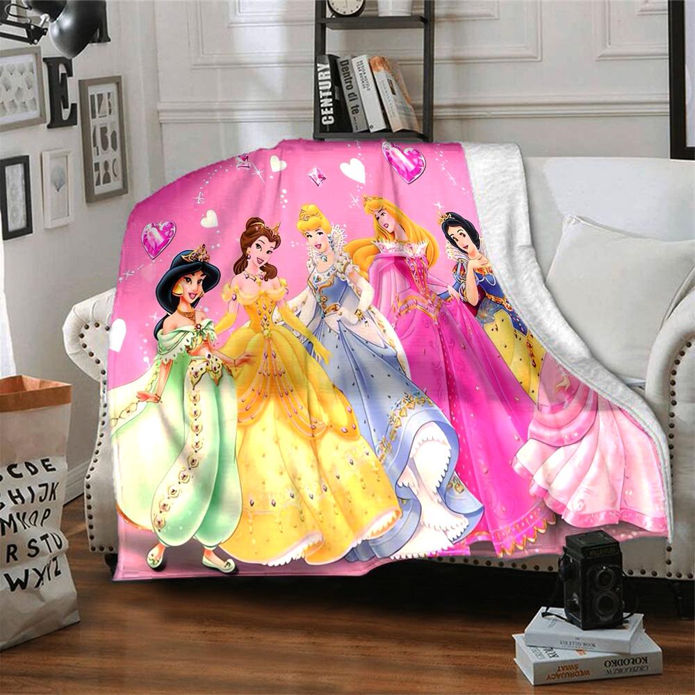 Princesses Pink Dreams Flannel Blanket Super Soft Warm Cozy Blanket For Sofa Bed Office Travel Allseason Home Decor Gift