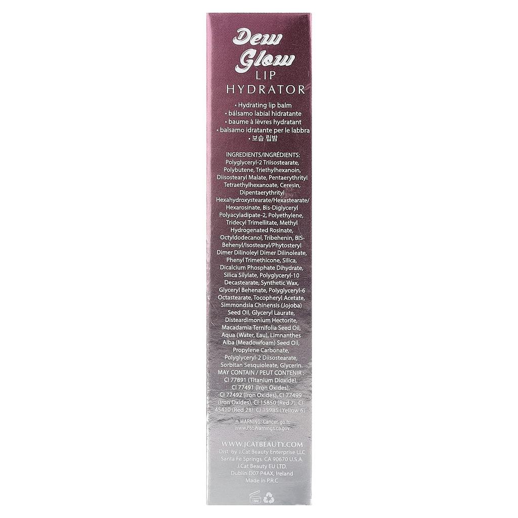 J.Cat Beauty Dew Glow, Увлажняющий бальзам для губ, DLB101 Full Glow, 3,4 г (0,12 унции)