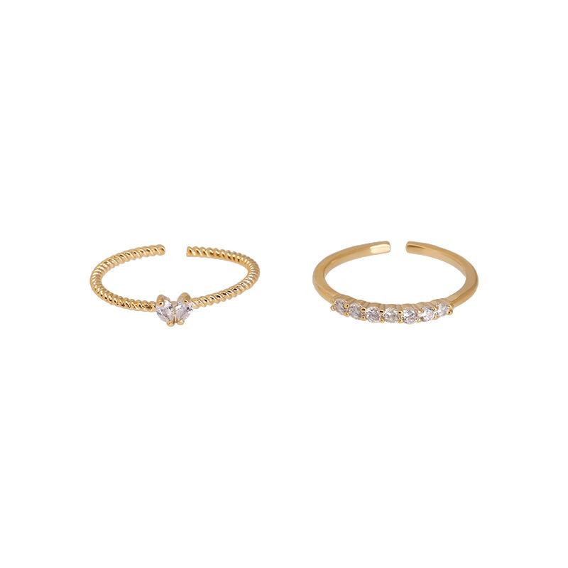 Кольцо Love Inkstone Rhinestone Ring Set Женский уникальный дизайн Модное индивидуальное кольцо Свадебные украшения Подарок на день рождения