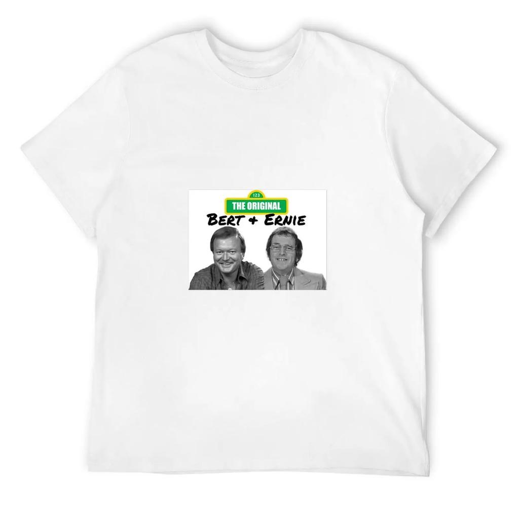 Оригинальная футболка Bert And Ernie, блузка, индивидуальный дизайн, винтажная графическая футболка, черные рубашки для тренировок для мужчин