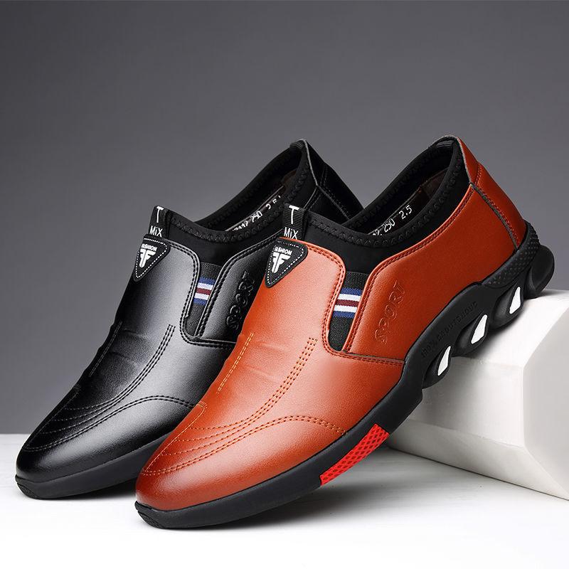 20242024 New Leather Shoes Men's Leather Spring Men's Business Casual Soft-Soled Non-Slip Breathable All-Match Footwear