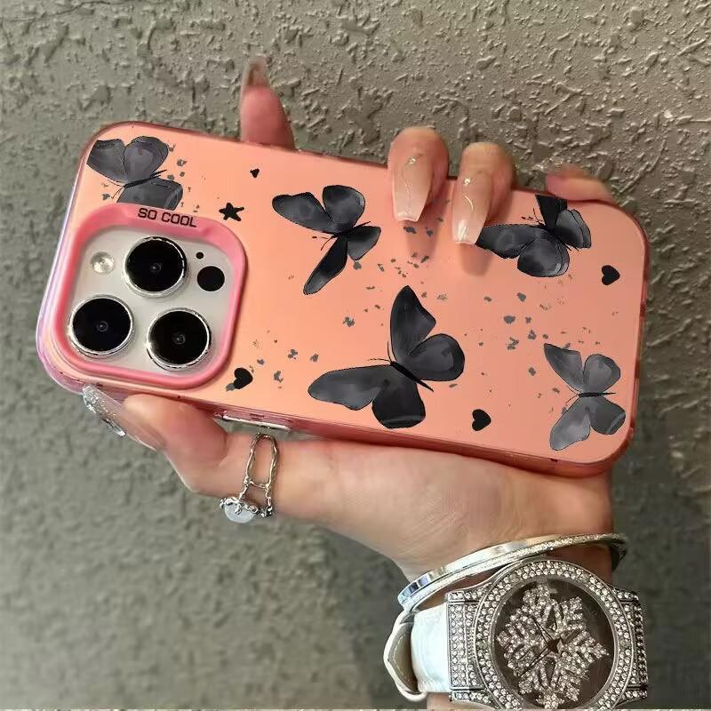 Чехол для мобильного телефона Dark butterfly Apple 15/14ProMax iPhone11/12 прозрачный XRXS противоударный 15 мужчины и женщины xr