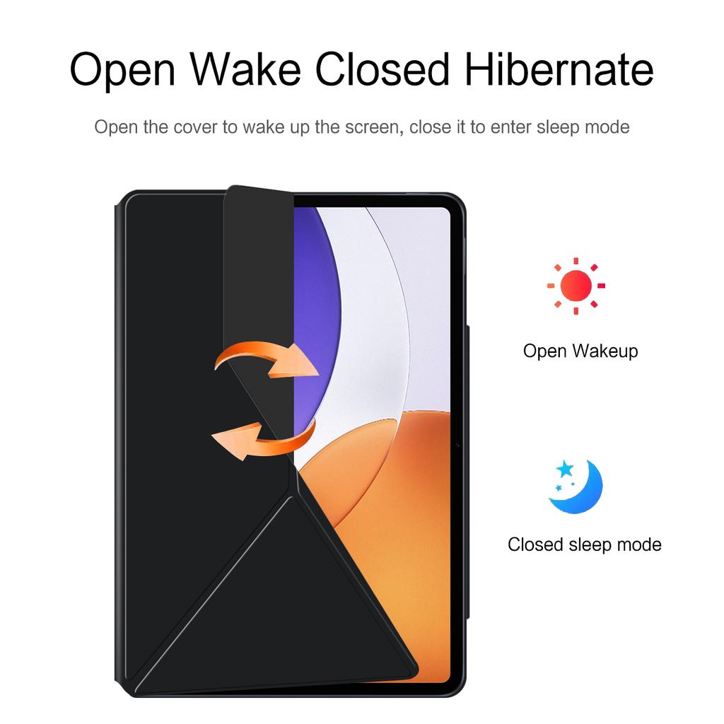 Кожаный чехол-подставка оригами для Xiaomi Pad 7S Pro 12.5 с магнитной крышкой для планшета и функцией автоматического включения/выключения