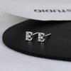 Серьги Banyan Tree S925 Silver с персонализированными буквами и бриллиантами — одиночные серьги-гвоздики в форме косточки для ушей для мужчин и женщин
