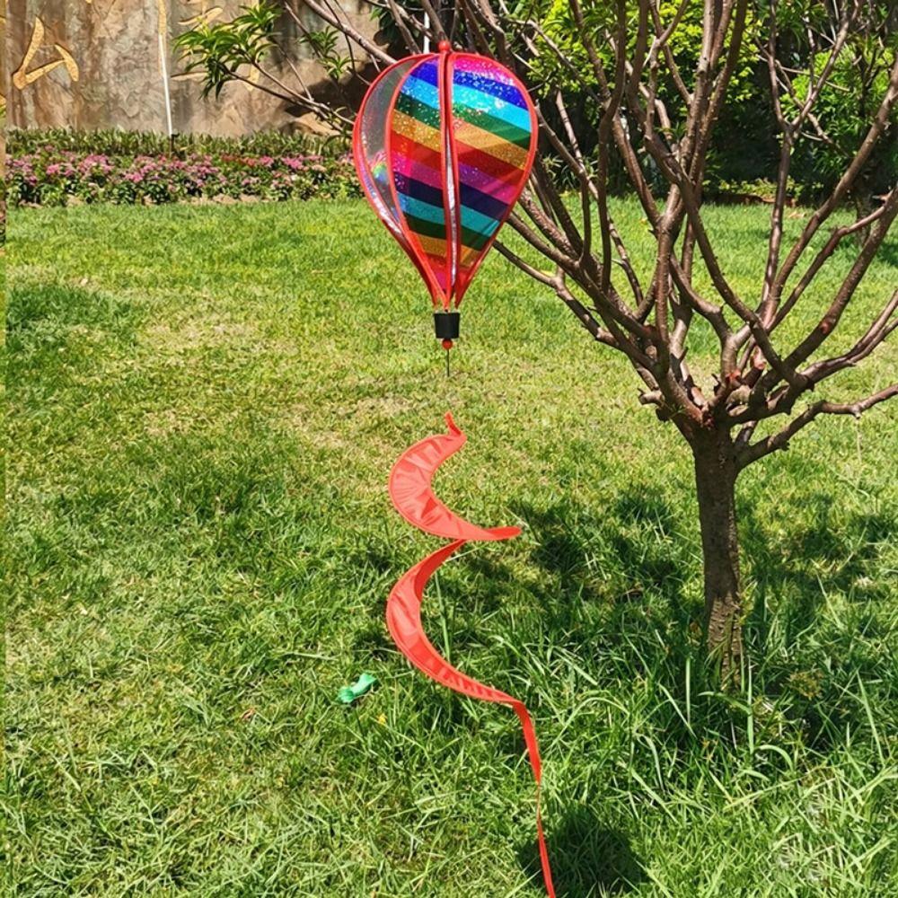 Plastic Color-changing Film Wind Spinners 40cm Balloon Striped Tie Dye Pinwheels