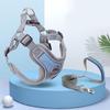 Full Pot Basic Harness + 2 Tow Leash Set X-Type Luminous Dog Small Dog Medium Dog, Blue