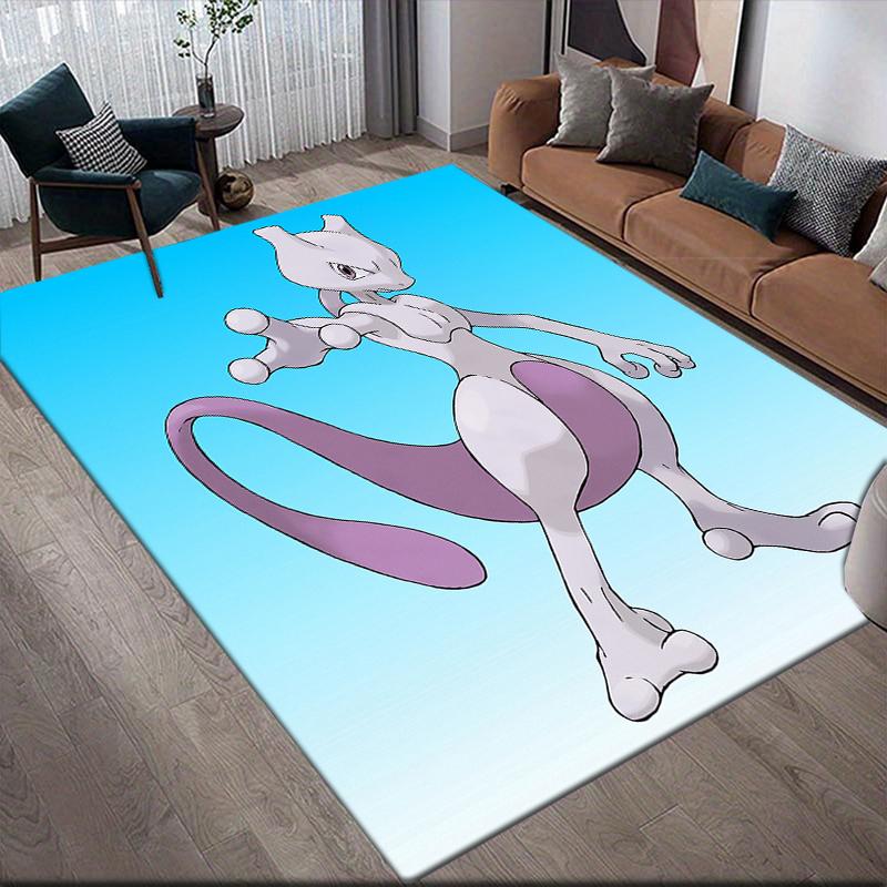 mew2 Square Area Rug, Non-Slip Floor Mat for Living Room, Perfect Gift for Mewtwo Fans.chl