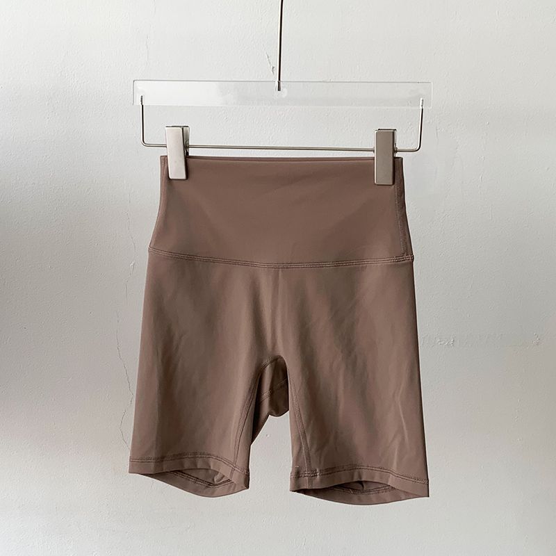 Lu Same Yoga Shorts Women's 2025 Best Selling Nude Feel No Embarrassment Line Slim Fit Sports Shorts Outdoor Fitness Pants