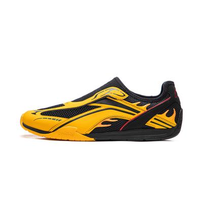 Li Ning Film Turbo V2 Нескользящие, Износостойкие, Легкие Низкие Повседневные Кроссовки Мужские Желто-Черные AGLW059-3