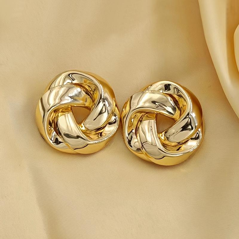 1 Pair of Stylish And Elegant Twisted Earrings, Suitable for Daily Life, Banquets/Parties, Travel, Vacations, Festivals And Other Occasions,