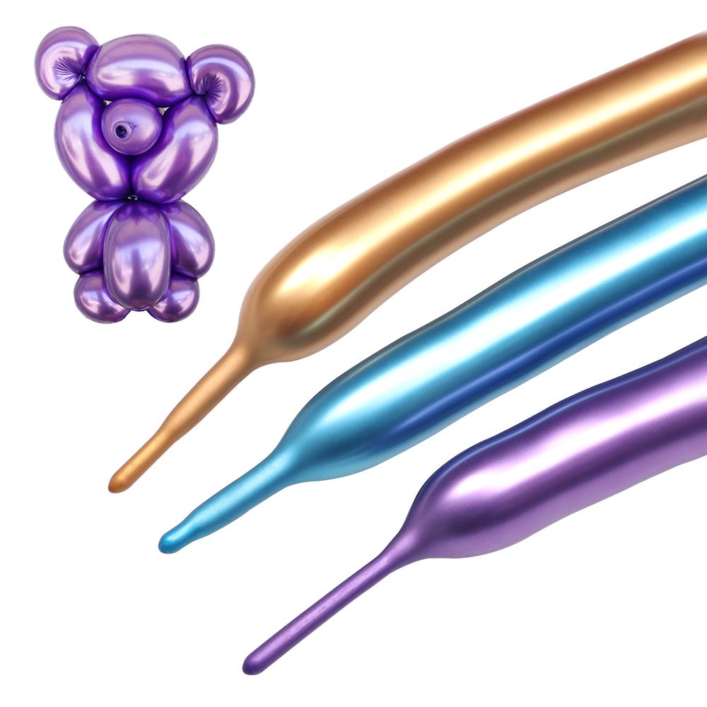 10 шт. цветные латексные шарики для моделирования свадьбы, дня рождения, вечеринки, волшебные длинные шары, полоски для самостоятельного изготовления, металлизированные