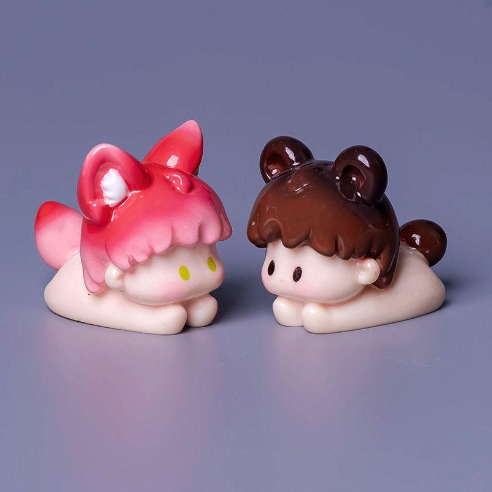 Cartoon Style Miniature Animal Figurine DIY Craft Mini Animal Model Resin Animal Model Cake Topper